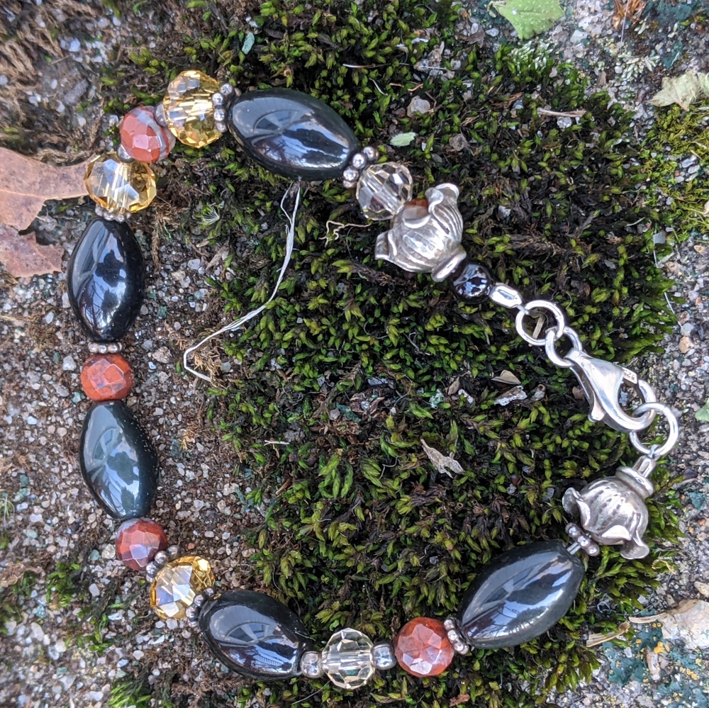 Obsidian Sterling Bracelet - Picture 3 of 5